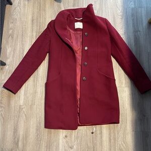 Aritzia Cocoon Coat - Burgundy Red Small